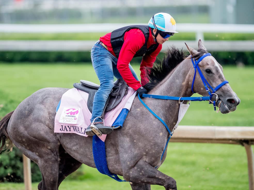 Champion Jaywalk draws in the middle of the Kentucky Oaks G1