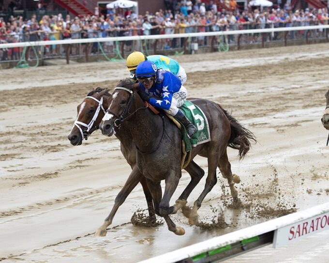 Comical (#50 holds off Kiss the Girl to win the 2019 Schuylerville S. (G3) - Chelsea Durand photo