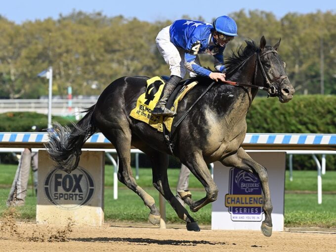 Zandon winning the 2023 Woodward S. (G2) at Aqueduct - NYRA photo