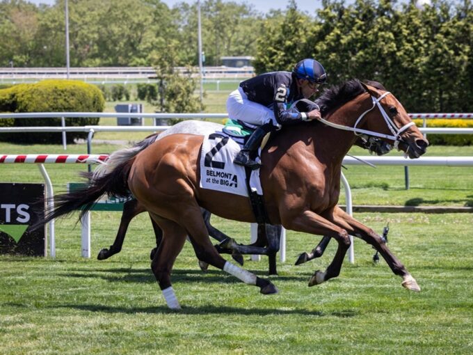 Neecie Marie flies home to win the 2024 Beaugay S. (G3) at Aqueduct- Walter Wlodarczyk/NYRA photo