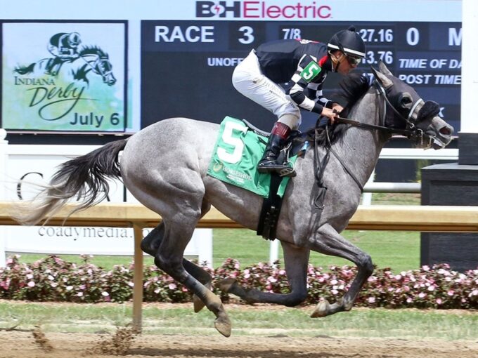Authentic's Truly Legit wins his maiden special weight one-mile debut on July 2 - Coady photography