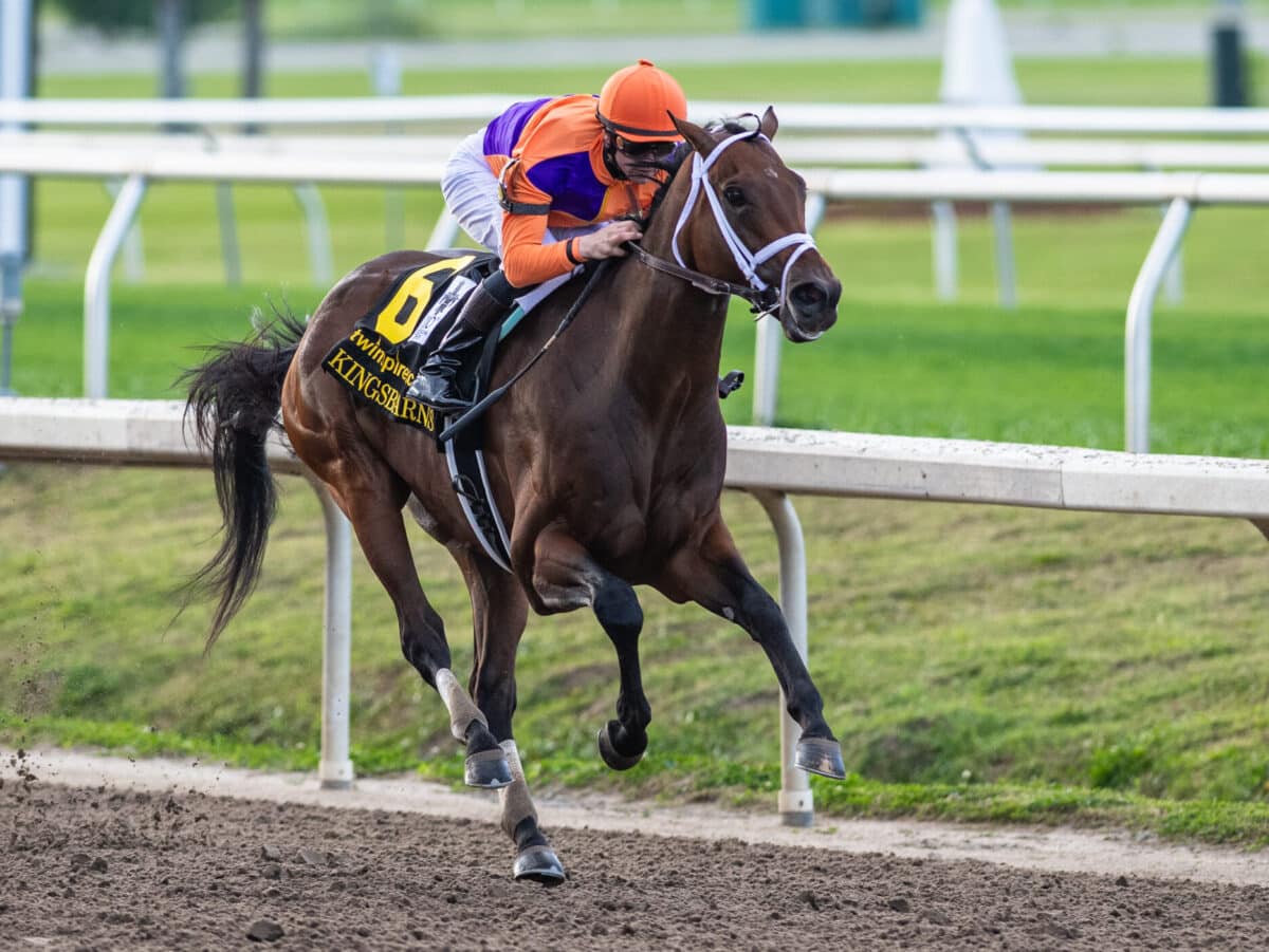 Kingsbarns remains undefeated with a win in the 2023 Louisiana Derby (G2) at Fair Grounds | Lou Hodges photo