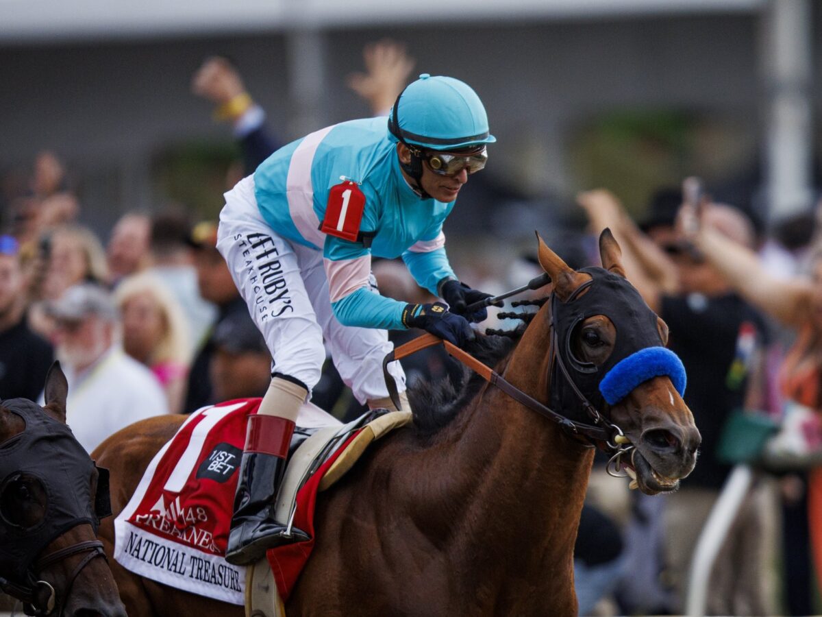 National Treasure wins the 2023 Preakness Stakes (G1) at Pimlico to become Quality Road's first classic winner | Jim McCue photo