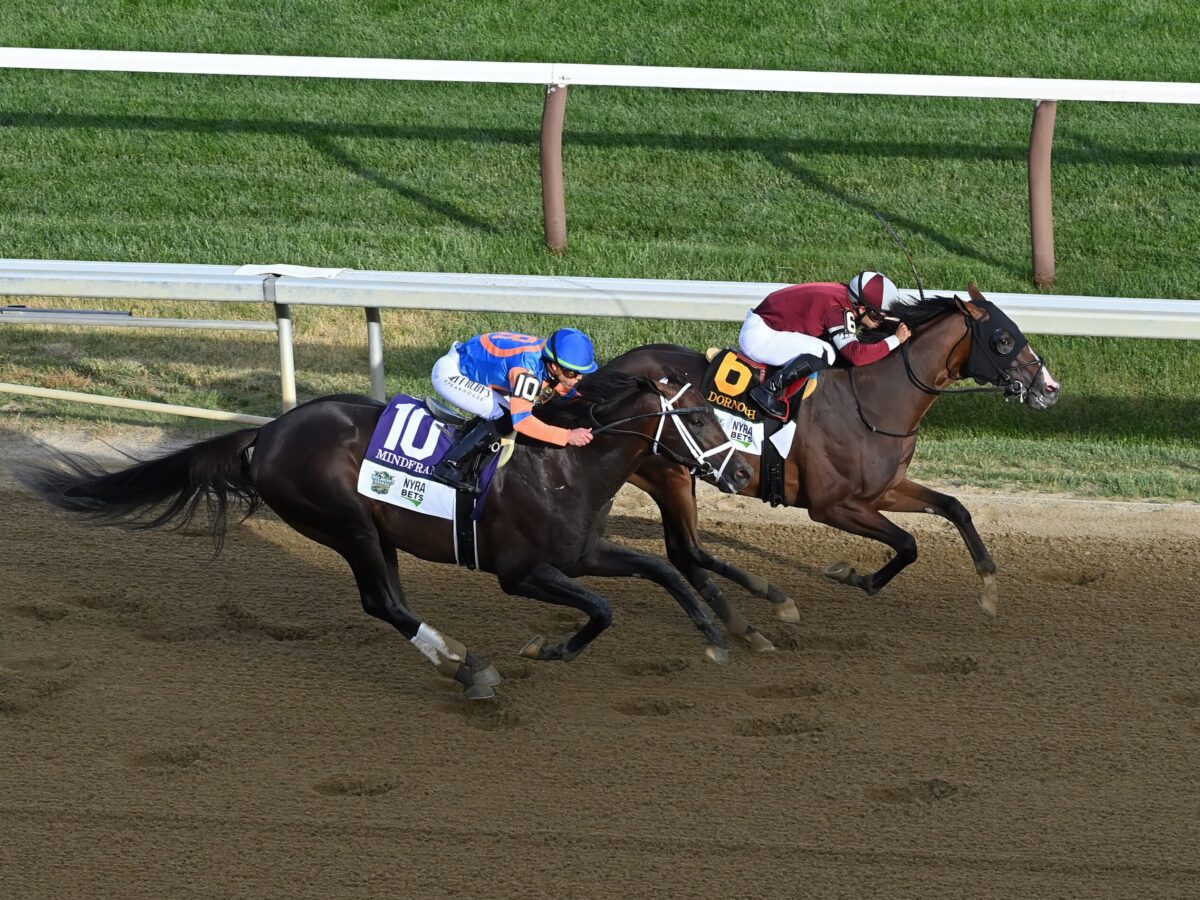 Dornoch becomes a classic winner in the 2024 Belmont Stakes-G1 at 1 1/4 miles at Saratoga | NYRA photo