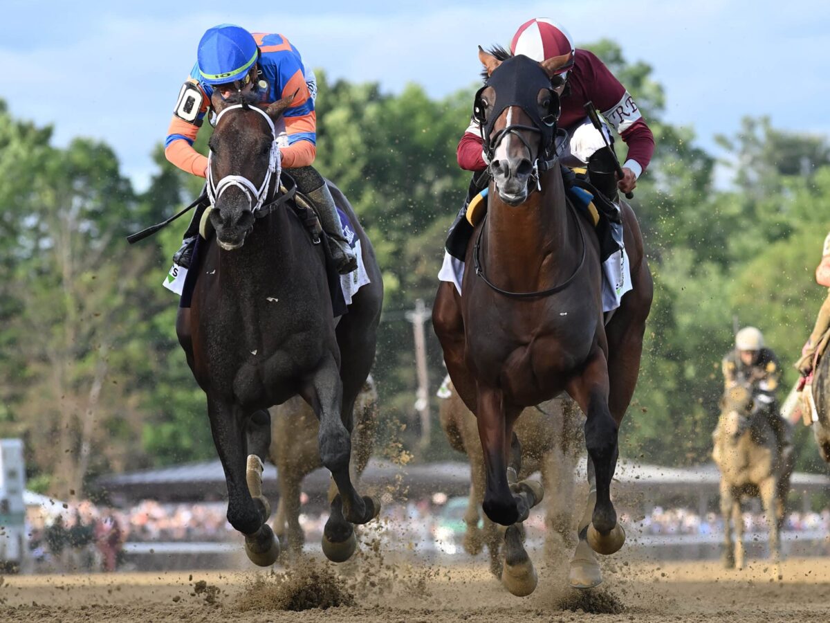 Dornoch becomes a classic winner in the 2024 Belmont Stakes-G1 at 1 1/4 miles at Saratoga | NYRA photo