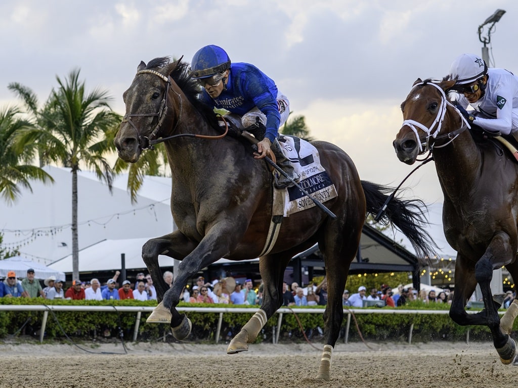 Sovereignty rolls past River Thames to win the Fountain of Youth S. (G2) - Coglianese photo